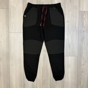 FIGS x Disney Mickey Mouse Embroidered Black Joggers Scrub Bottoms Men's Large